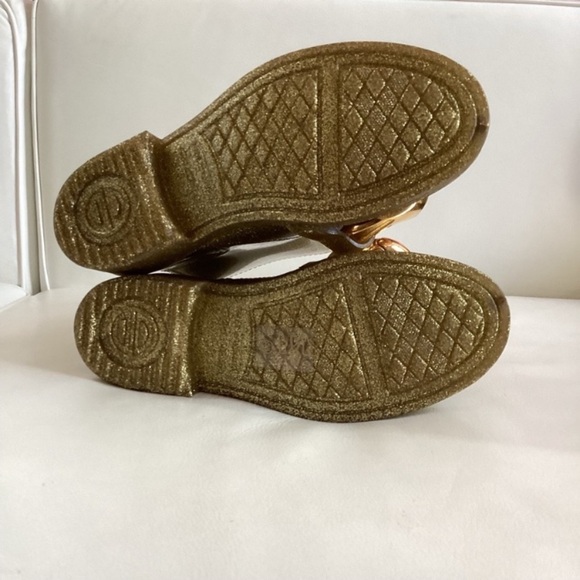 J.W. Anderson Gold Glitter Chain Rubber Rain Booties SZ 6.5 /36.5 - Picture 8 of 10